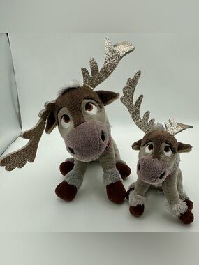 Sparkle Sven TY Bundle - Disney Frozen II Reindeer Plush Lot - Set of 2